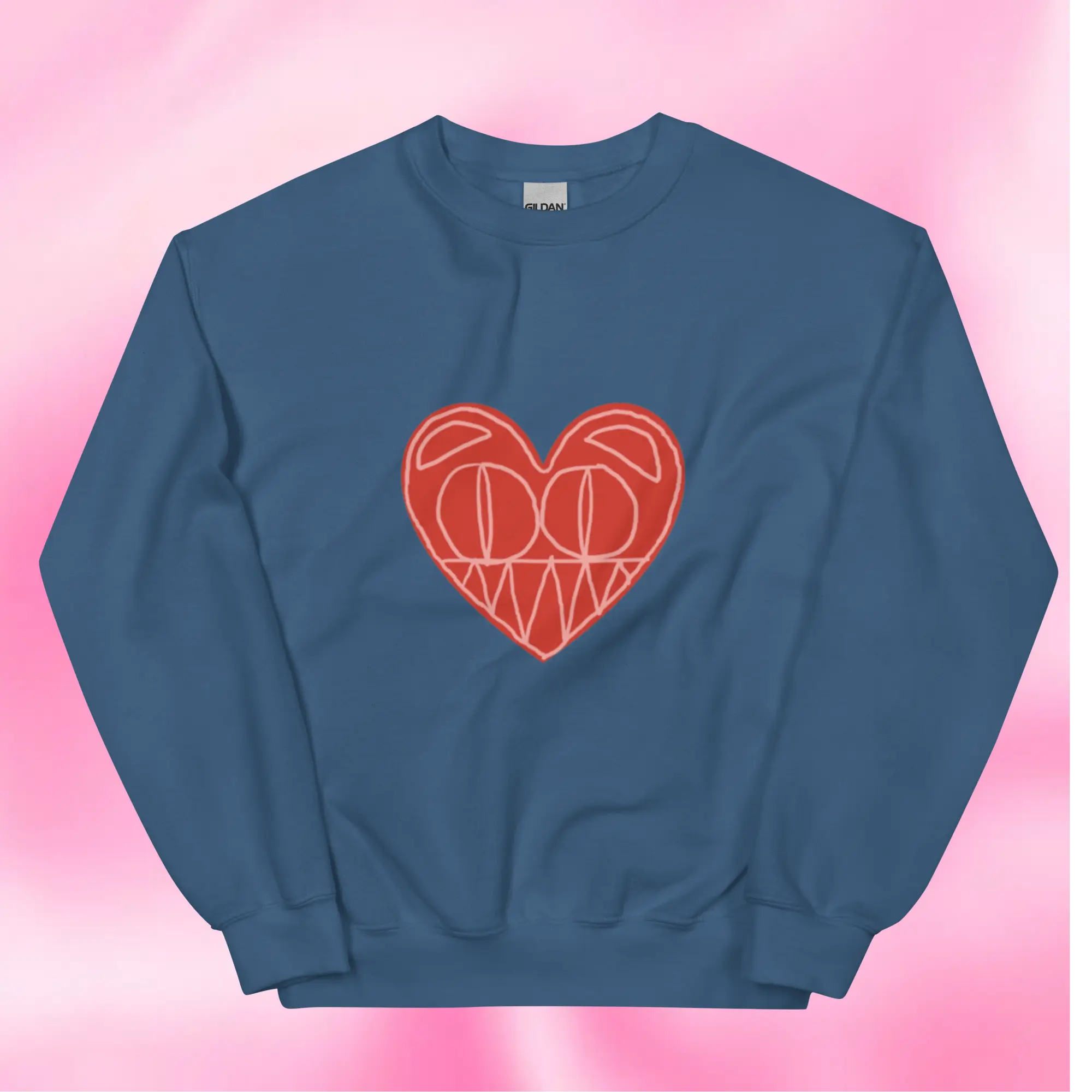 Radiohead indie heart shaped bear sweatshirt