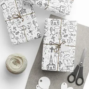 Hand Sketched Christian Wrapping Paper