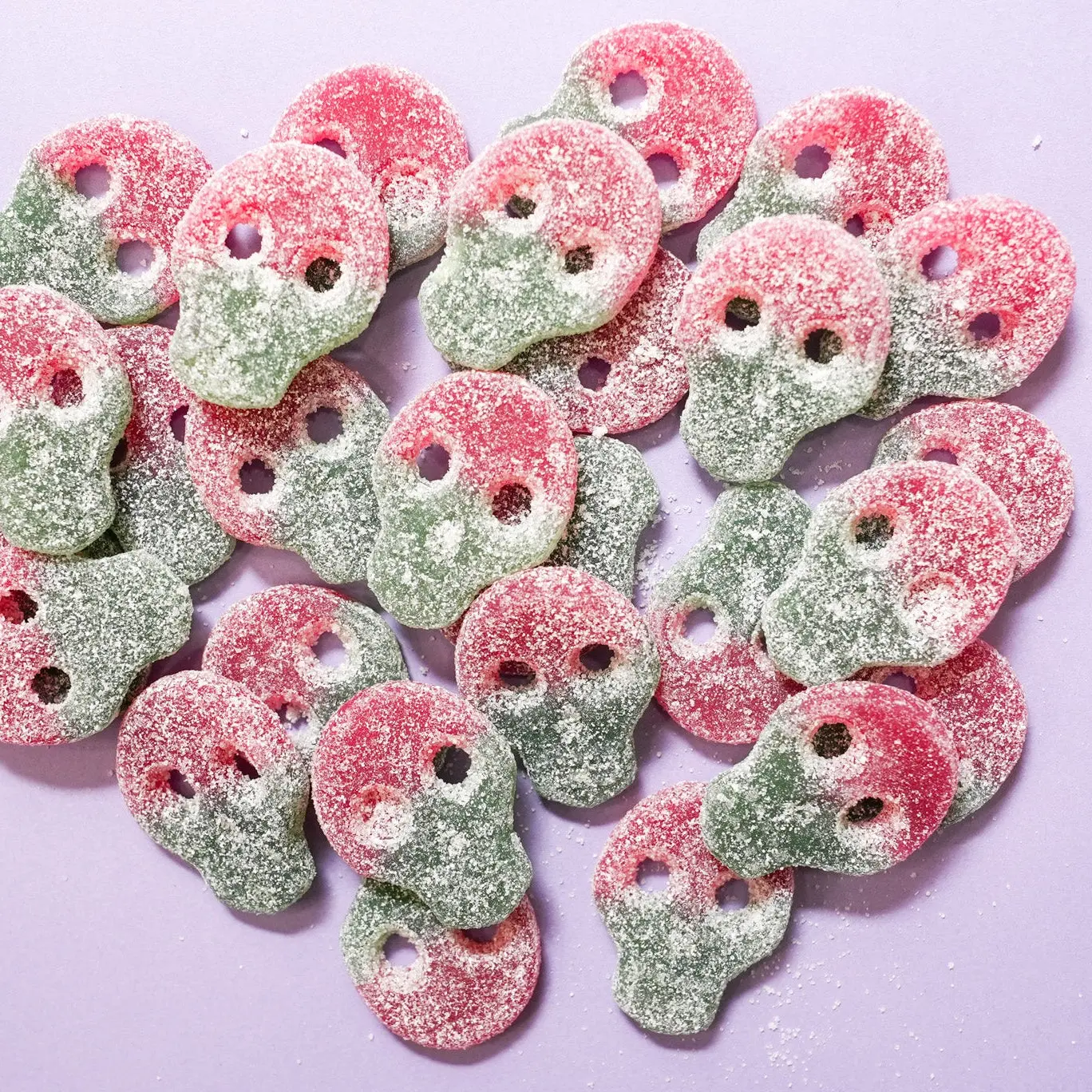 Sukar Sour Watermelon Skulls - Juicy Sweet & Tangy Gummies, Soft Chewy, Perfect for Snacking & Gifting, Swedish Candy, 90g Pack