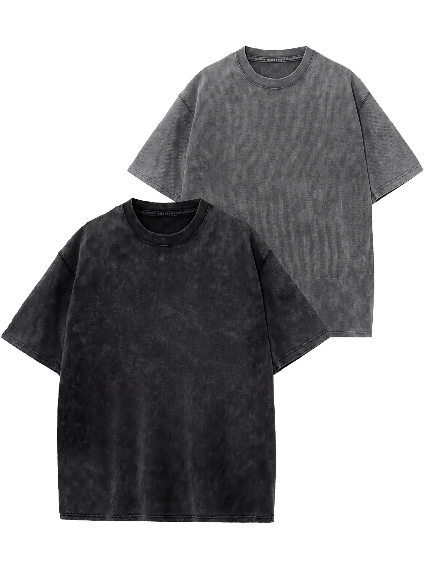 Unisex 230GSM Heavyweight 100% Cotton Classic Crewneck T-Shirt, Garment Washed Short-Sleeve Baggy Loose-Fit Top, Minimalist Normal Type, Machine Washable, S-5XL Sizes