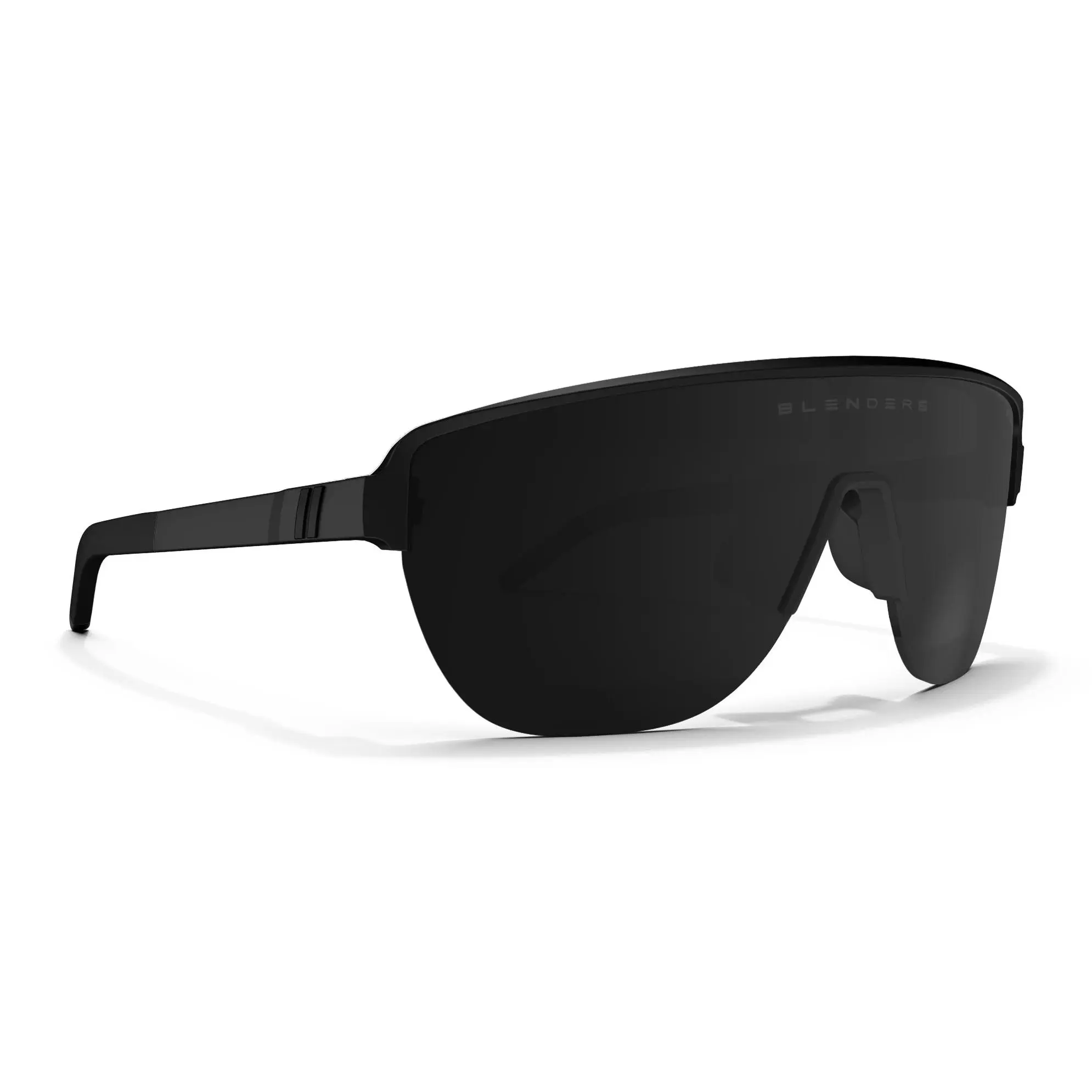 Blenders Eyewear Apex Matte Black Stylish Sunglasses for Men & Women, Polarized Wrap Around Shield Lenses for High-Performance Activities, Durable Acetate Frame, Uv Protective Eyewear