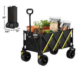 550 LBS Heavy Duty Collapsible Wagon Cart, Foldable Portable Utility Trolley with All-Terrain Wheels for Camping, Garden, Shopping | Collapsible Wagon Carts  | Shop cart | Labor day
