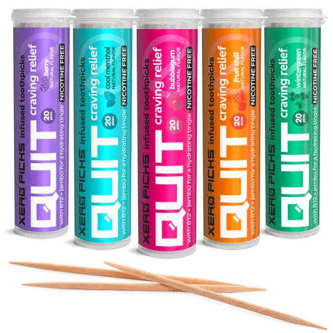 Xero Picks Quit - B12 Infused Flavored Toothpicks - Sugar-Free, Craving Alternative, Healthy Oral Fixation