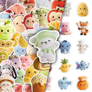51Pcs Plush Avatar Stickers - Cute Cartoon, Creative Decorative DIY for Scrapbook, Phone Case, Fridge Magnets, and Craft Supplies