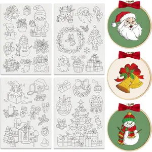 45 count Christmas Embroidery Stabilizers, Pre-Printed Water Soluble Stabilizer for Embroidery, Hand Sewing, Unisex Adults