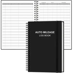 Auto Mileage Log Book - Vehicle Maintenance Log for Car with Odometer, Expense, Gas Consumption, Lubrication, Repairs, Accessories, 5.8" x 8.5", Black