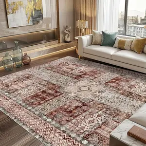 Rugs For Living Room, Washable Rug Vintage Non Slip Low Pile Area Rugs For Bedroom Bedside Kitchen Dining, Room Rugs For Bedroom, Outdoor & Office Use   Soft Decor