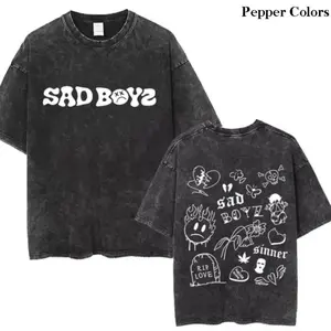Sad Boyz Graphic Tee, Edgy Emo Sketch Doodle Shirt, RIP Love Aesthetic, junior h t shirt, Mens Womenswear Top, Viral Sadcore Fashion Gift for Birthday Anniversary Holiday Christmas Halloween