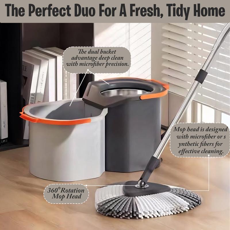 Wixany Spin Easy Mop Set with 360-Degree Rotating Mop & Bucket Set with Pedal for Self-Cleaning Effortless Cleaning