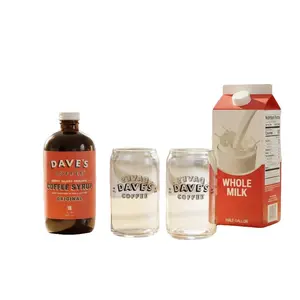 Coffee Milk Kit - Rhode Island Syrup with Logo Can Glasses