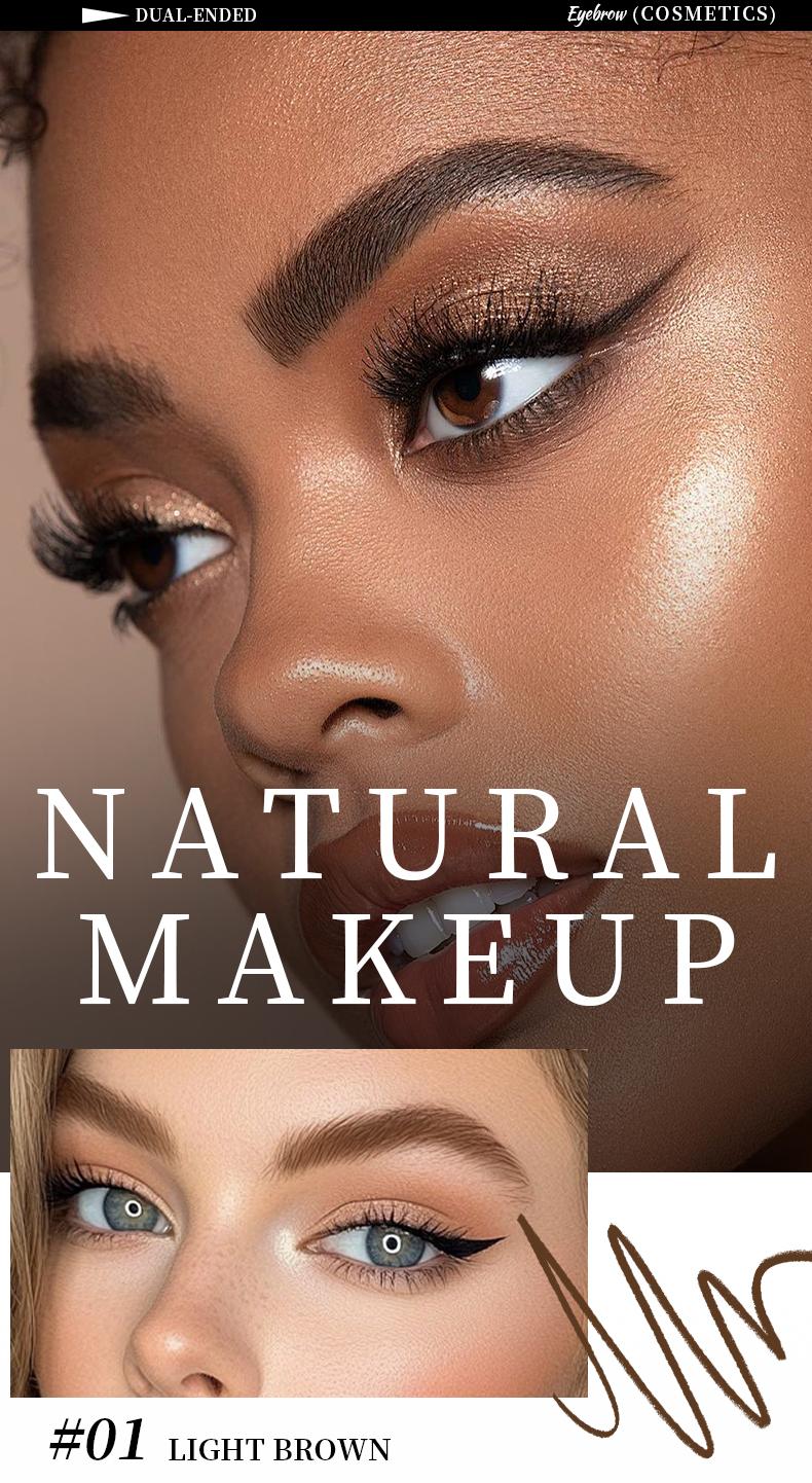 Vaakav Original 4D Brush Tip Waterproof Microblading Eyebrow Pen, 2-in-1 Dual-Ended, Natural Hair-Like Strokes, Long-Lasting Waterproof mini eyebrow pencil, long-lasting color, smudge-proof.