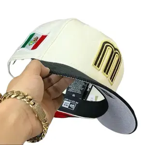 Mexico World Baseball Classic White Cap with Mexico Flag Adjustable Fit Unisex All-Season Durable Sports Fashion Headwear for Daily Use