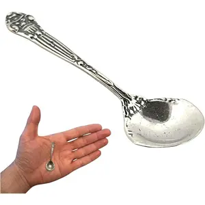 925 Sterling  Small Salt Spoon -  2.1" Regal Spoon - Beautiful Flower Designed Handle -  for Culinary Enthusiasts