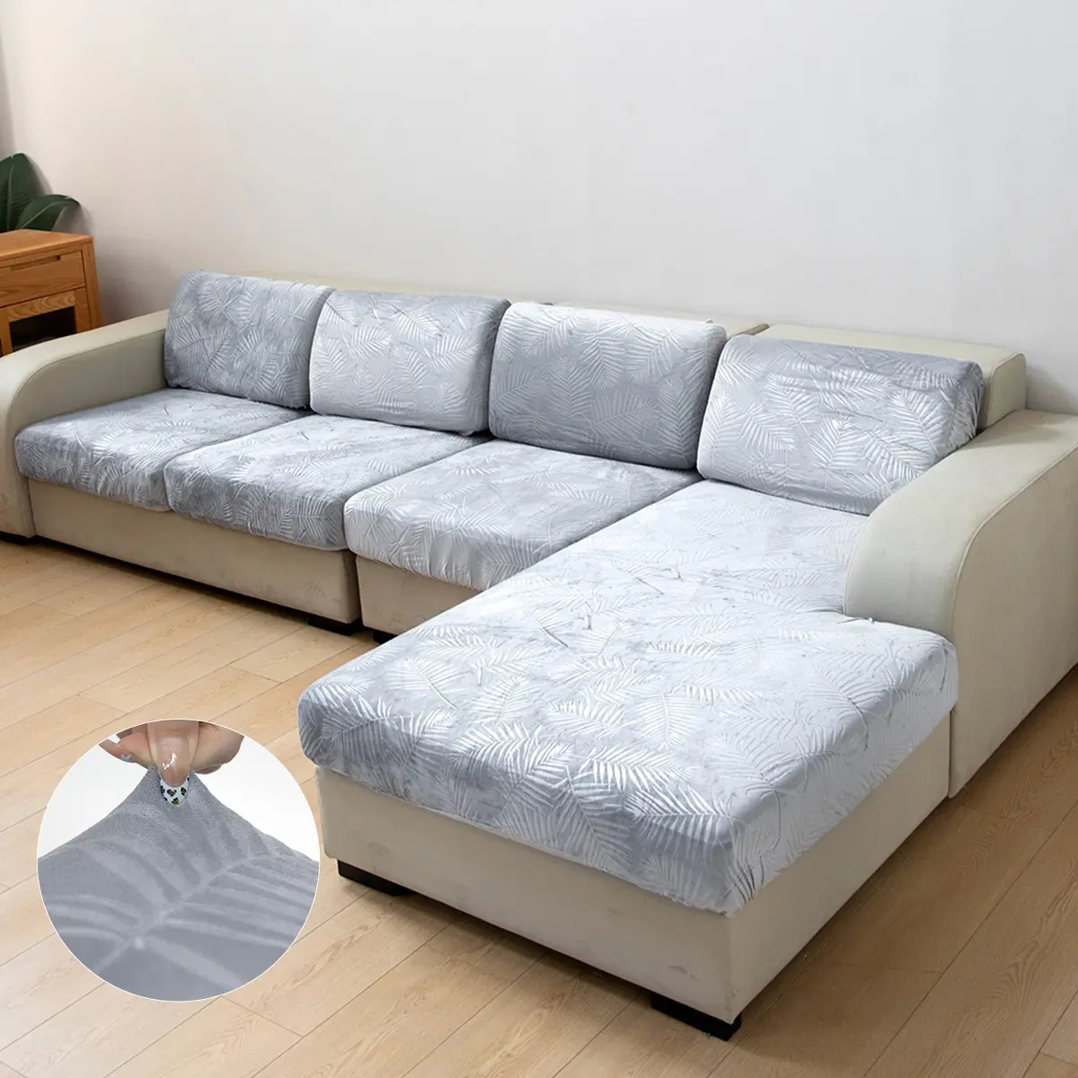 Silver Fox Velvet Sofa Cushion Cover, Multiple Colors Available, Fits 1/2/3 Seater Recliner Protector, Durable Home Decor, Elastic Sofa Slipcover, Washable Sofa Protector, Decorative Sofa Protector, Couch Protectors, 50-190cm