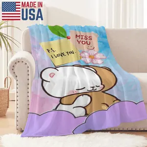 Cartoon Print Bubu Dudu Blanket Versatile for All Seasons Ideal for Couch Bed Picnic & Camping Perfect Christmas or Birthday ,Valentine's Day gifts