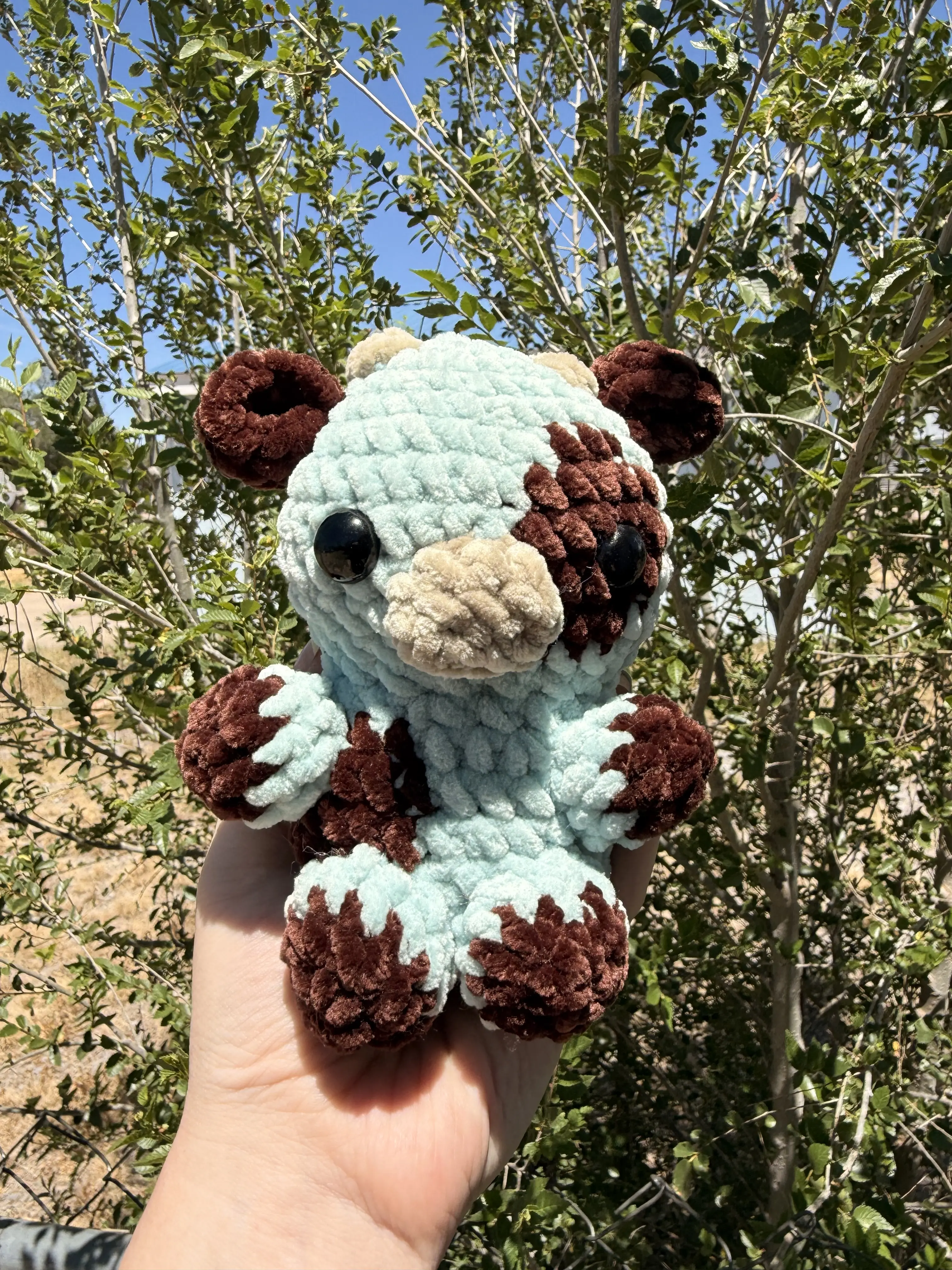 Handmade Crochet Mint Baby Cow Plush Toy,Crochet Plush Toy