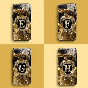 Suitable for [iPhone 16e] New high-end letter glass mobile phone case New business simple metal paint electroplated glass mobile phone case Affordable price Anti-drop and anti-fingerprint 995