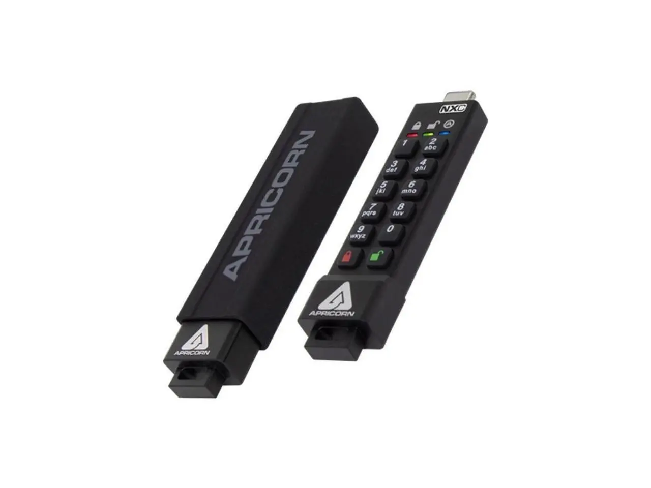 Apricorn Aegis Secure Key 3NXC 8GB USB 3.2 (Gen 1) Type C Flash Drive - 8 GB - USB 3.2 (Gen 1) Type C - 256-bit AES - TAA Compliant (ASK3-NXC-8GB)
