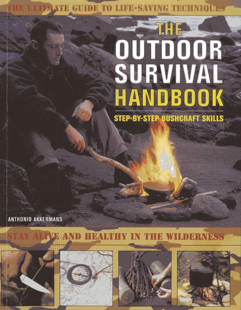 USED Book - The Outdoor Survival Handbook Step-By-Step Bushcraft Skills: A Practical Handbook on How to Cope with All Kinds of Survival Scenarios, with Detailed V by Akkermans, Antonio (Paperback) - english
