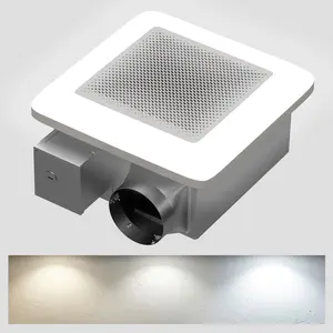 Bathroom Exhaust Fan with LED Light&Nightlight,110 CFM 0.8 Sone Household Extractor Fan,Ventilation Fan with Retractable Bracket,4-Inch Duct,Ceiling Mounted,Energy  & HVI Bath Fan