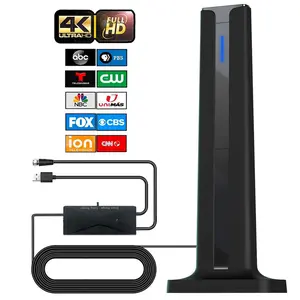 HD Digital TV Antenna Long 480+ Miles Range Indoor Amplifier Signal Booster 16ft Coax HDTV Cable/AC Adapter Support 4K 1080p Fire tv Stick and All Older TV's Full HD Easy Installation
