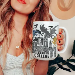Basgiath War College Campus Mug | OFFICIALLY LICENSED | Rebecca Yarros Fourth Wing Iron Flame Empyrean Merch Mugs Tea Coffee Oversized Mugs