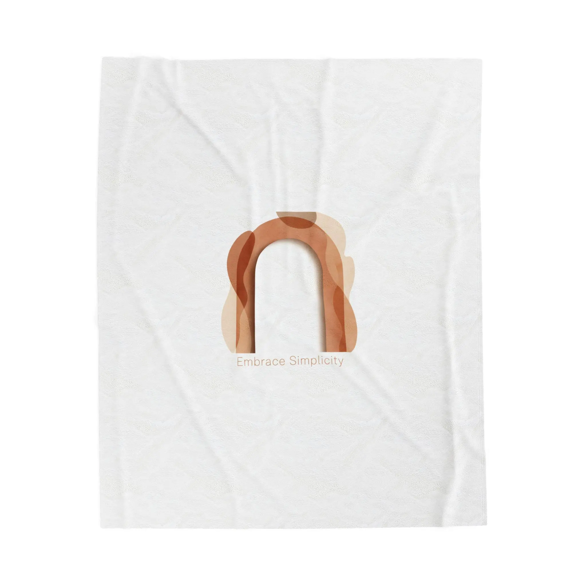 Terracotta Abstract Arch Velveteen Plush Blanket | Warm Neutral Minimal Décor