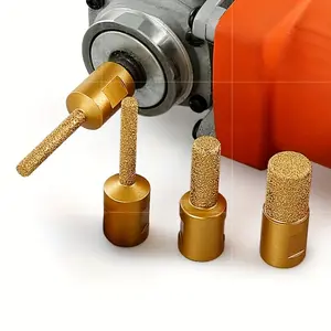 Set of 3 Specialized Edge Trimmers for Stone, Includes Milling Cutter, Bottom Cleaning Cutter & Grooving Tool for Quartz, Granite, Marble