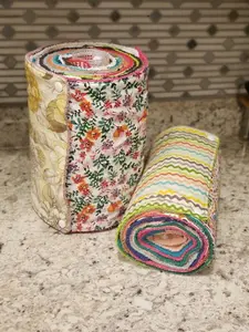Mystery Eclectic Mixed Colors Reusable Paper Towels // Absorbant Eco-Friendly Towels with or without Snaps Cleaning Sheets Cotton
