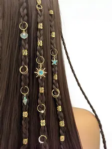 45 Pcs Shell Pendant Braided Hair Rings, Beach Vacation Style Hair Accessories, Fashionable Trendy Braided Hair Clips for Women