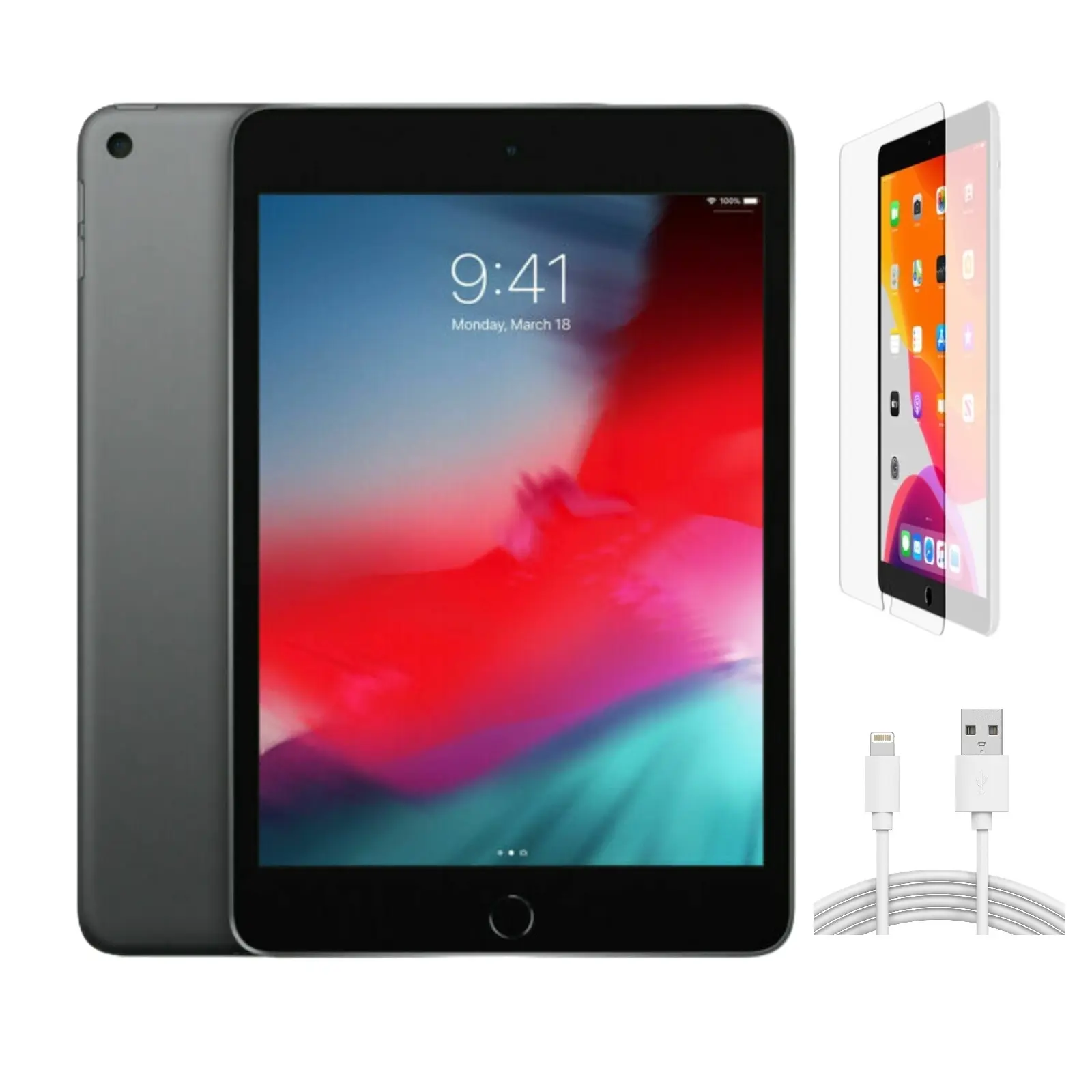 Refurbished Apple iPad Mini 5 (WiFi + Cellular Unlocked) A2126 Good Condition with Pre-Installed Tempered Glass & 1 Year Warranty