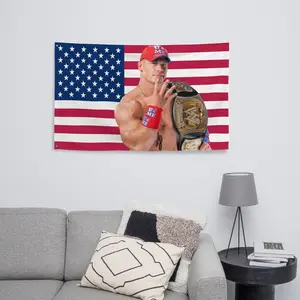 John Cena Flag - You Can't See Me WWE Home decor Tapestry "40 X 60" Arts WWEChampion College Dorm Tapestry, WWEWall Decor, Fitness Wall Art, WWEFlag, WWE Trending Flag.