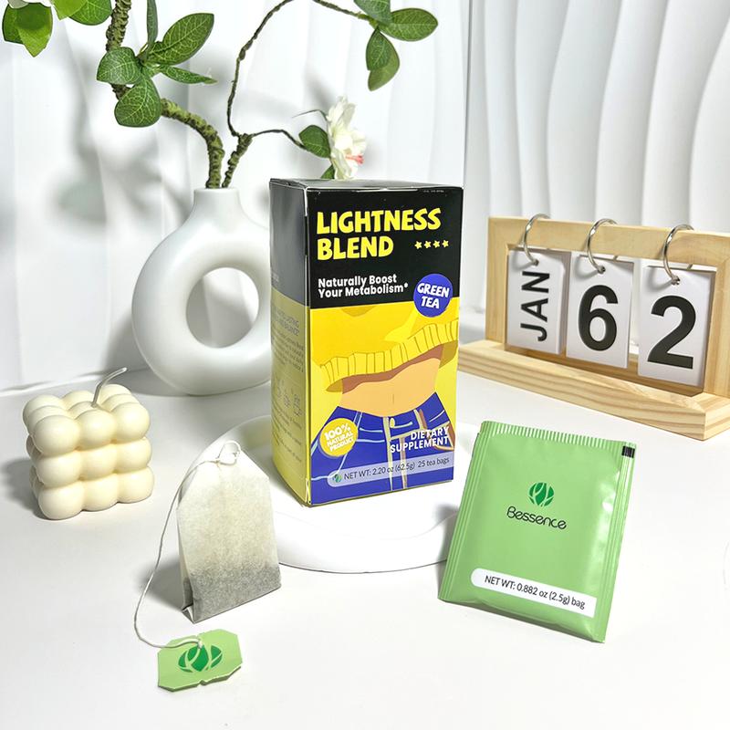 Bessence Lightness Blend Herbal Tea 25 Bags Green Tea Naturally Caffeine-Low Vegan & Non-GMO