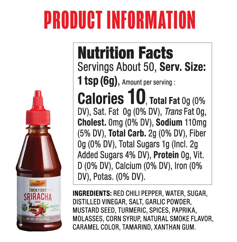 Lee Kum Kee Smoky Sriracha Sauce - multi-layered, deep smoky, with a spicy kick (10.6 oz)   Dip
