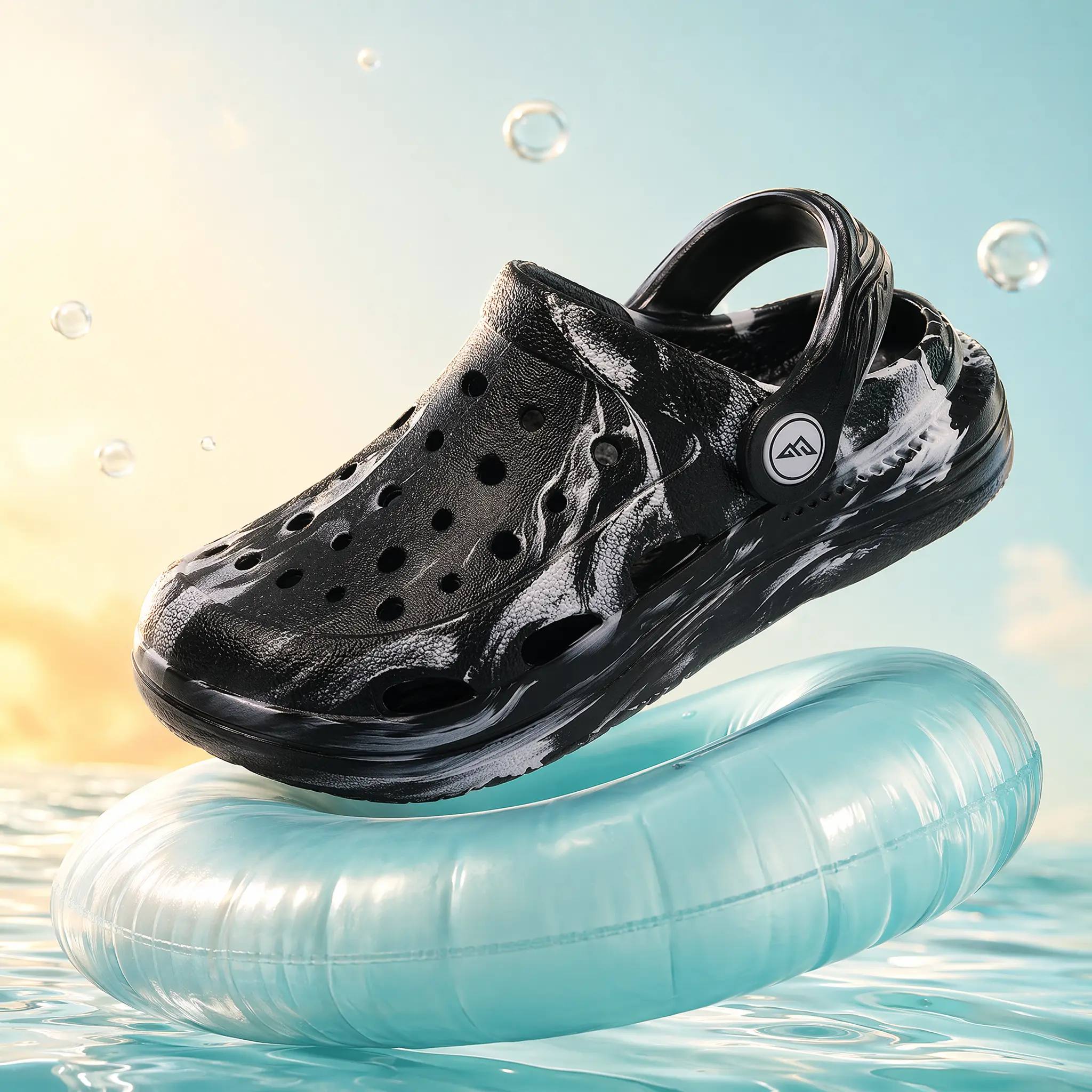 Kids' Soft EVA Clogs Shoes, Round Toe Adjustable Strap Footwear, 2-Way Wear Anti-Slip Sole Arch Support Sandals for Boys & Girls Outdoor Play Summer