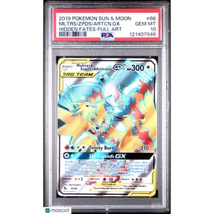 2019 Pokemon Sun & Moon Hidden Fates Articuno Zapdos Moltres GX #66 FA PSA 10