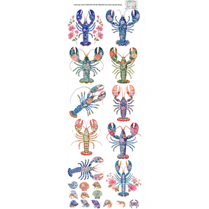 Floral Lobsters 60x22" DTF Ready to Ship Gang Sheet