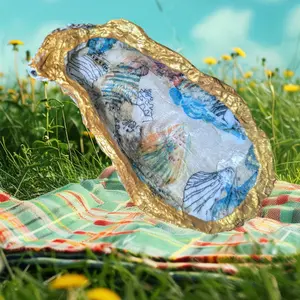 Oyster Shell Tirinket Dish/Ring Holder/Bridal Shower Gift