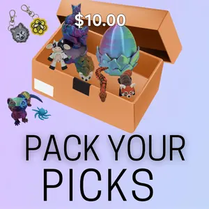 Ten dollar Pack Your Picks live choose from dragons, mini critters, decor and fidgets animal