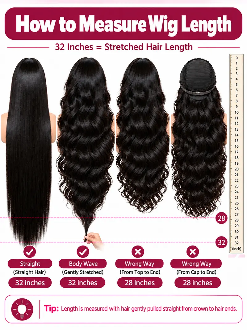 Mrscx 13x6 Body Wave Synthetic HD Lace Front Wig 32 Inch - TikTok Shop