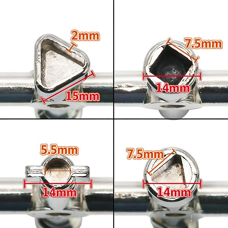 4-Way Universal Utility Key, Multi-Function Cross Wrench,Triangle Square Keys for Water Gas Meter Valve Elevator Cabinet, Train Door - 4 in 1 Service Tool