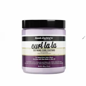 Aunt Jackie's Curl La La Defining Custard Haircare Gel, for Natural Curls, Coils & Waves, Enriched with Shea Butter & Olive Oil, 428g
