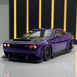 1:32  SRT Hellcat Alloy Sports Car Model Diecast Metal Racing Car Model Sound Light Kids Toy Gifts