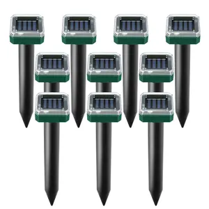 10 Pack Mole Repellent Gopher Repellent Solar Snake Repellent Ultrasonic Vole Gopher Repellent Sonic Waterproof Spikes Stakes for Garden Yard
