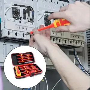 Insulated Electrician Screwdriver Set, Professional Magnetic Cross Slot Phillips Screwdrivers, Cr-V Material, Soft Grip Handle