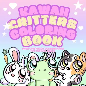 Kawaii Critters Coloring Book: A Hand-Drawn Coloring Book with Cute and Simple Coloring Pages with Kawaii Animals for Kids and Adults
