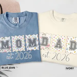 Comfort Colors Mom and Dad Shirts, Custom New Daddy - Mommy Shirt, Mama and Papa Tee, New Parents Gift, Family Matching Shirts, Full Colors, Full Sizes