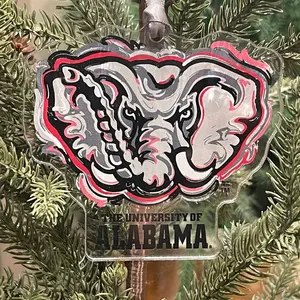 The University of Alabama  Big Al Acrylic Ornament Acrylic 2 side (Storm Striker Art, Alabama ornament Gift, Alabama Alumni, Best Alabama)