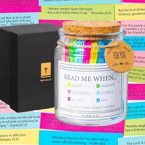 Verse Jar, Read Me When  Verses Jar with 96 Color Coded  Verses, Christian Gifts for Thanksgiving Halloween,  Study Supplies