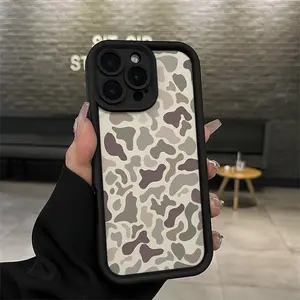 [LX]Camo Pattern iPhone case fashion protective cover for iPhone 16 15 pro max 14 13 12 11 XR XS Plus stylish non-slip creative silicone design mobile phone protective case, mobile phone accessories